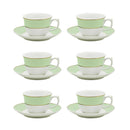Jogo de 6 Xícaras Grandes 240 Ml Com Pires Flamingo Classic Verde