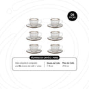 Jogo de 6 Xícaras de Cafezinho 75 Ml Com Pires Ryo Maresia