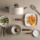 Jogo de Panelas Brinox Ceramic Life Antiaderente 8 Peças Vanilla