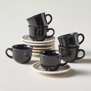 Jogo de 6 Xícaras Pequenas 65 Ml Com Pires Floreal Luiza