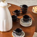 Jogo de 6 Xícaras Pequenas 65 Ml Com Pires Floreal Luiza