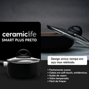 Jogo de Panelas Brinox Ceramic Life 8 Peças – Antiaderente Cerâmico Smart Plus Preto