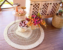 Tapete Em Palha Natural Com 130cm Decoração Sala Rustico