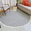 Tapete Redondo Dubai 150x150cm – Antiderrapante e Moderno Xadrez