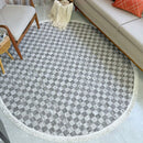 Tapete Redondo Dubai 150x150cm – Antiderrapante e Moderno Xadrez