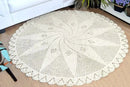 Tapete Crochê Redondo Grande P/ Sala Artesanal Algodão Macio