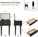 Penteadeira Zenn com Espelho LED e Madeira Maciça – Seu Cantinho de Beleza Premium